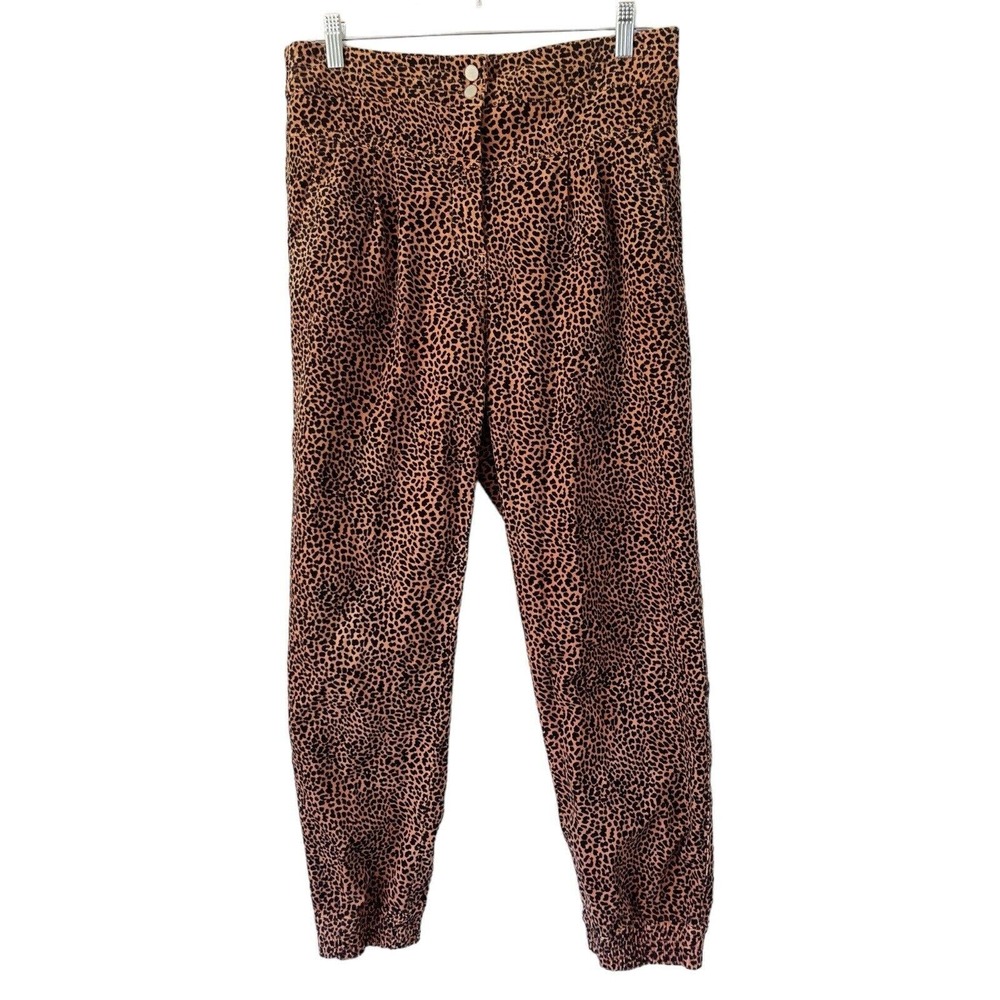 Anthropologie Kalea Cheetah Animal Print High Rise Trouser Pants Size Small - Picture 2 of 8